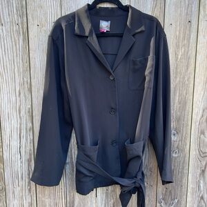 VINCE CAMUTO Black Small Ribbed Belted Blazer Jacket Women’s XL NWT NEW